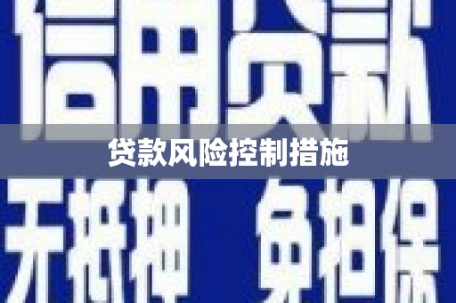 凤城贷款风险控制措施