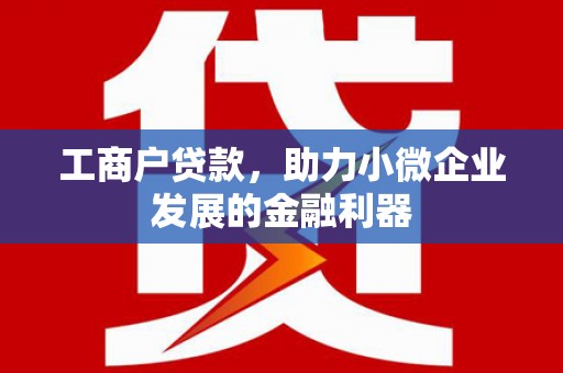 凤城工商户贷款,助力小微企业发展的金融利器 凤城工商户贷款,助力小微企业发展的金融利器