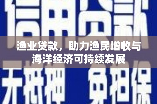凤城渔业贷款，助力渔民增收与海洋经济可持续发展