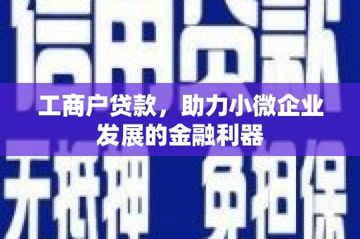 凤城工商户贷款，助力小微企业发展的金融利器