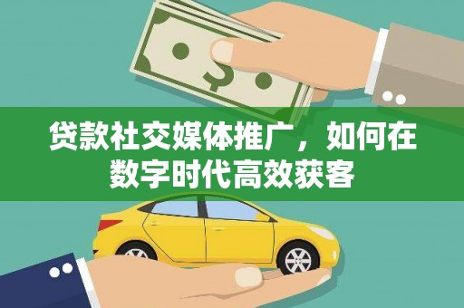凤城贷款社交媒体推广，如何在数字时代高效获客