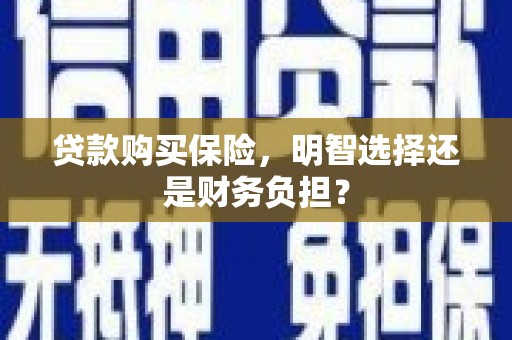 凤城贷款购买保险，明智选择还是财务负担？
