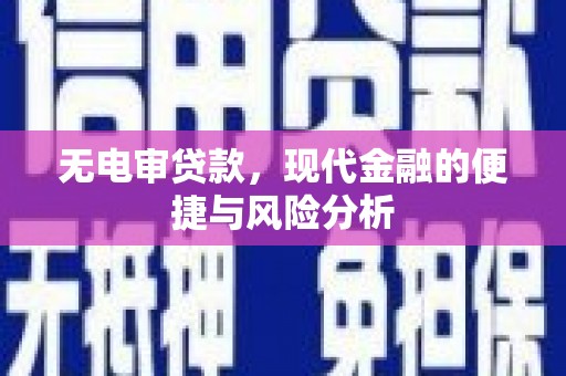 凤城无电审贷款，现代金融的便捷与风险分析