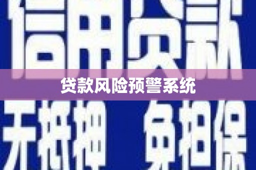 凤城贷款风险预警系统
