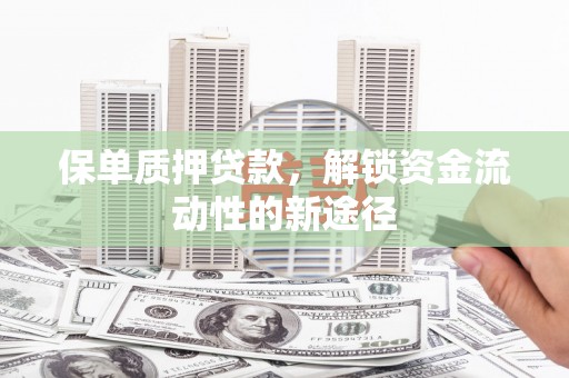 凤城保单质押贷款，解锁资金流动性的新途径