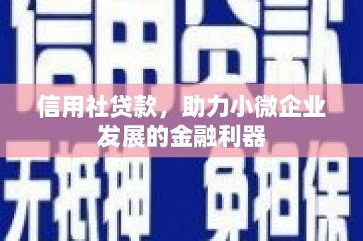 凤城信用社贷款，助力小微企业发展的金融利器