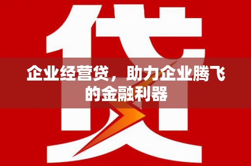 凤城企业经营贷，助力企业腾飞的金融利器
