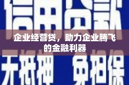 凤城企业经营贷，助力企业腾飞的金融利器