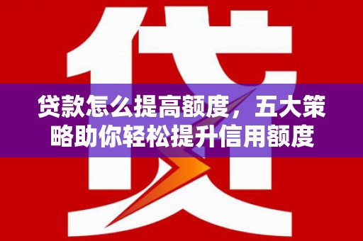 凤城贷款怎么提高额度，五大策略助你轻松提升信用额度