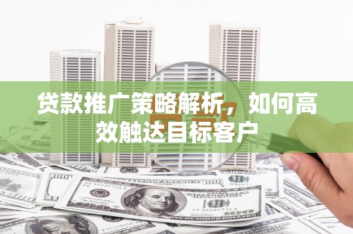 凤城贷款推广策略解析，如何高效触达目标客户