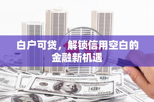 凤城白户可贷，解锁信用空白的金融新机遇