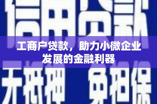 凤城工商户贷款，助力小微企业发展的金融利器