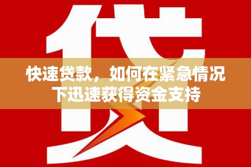 凤城快速贷款，如何在紧急情况下迅速获得资金支持