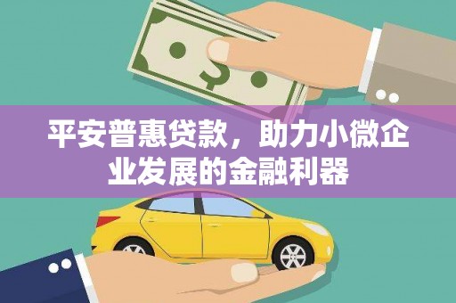 凤城平安普惠贷款，助力小微企业发展的金融利器