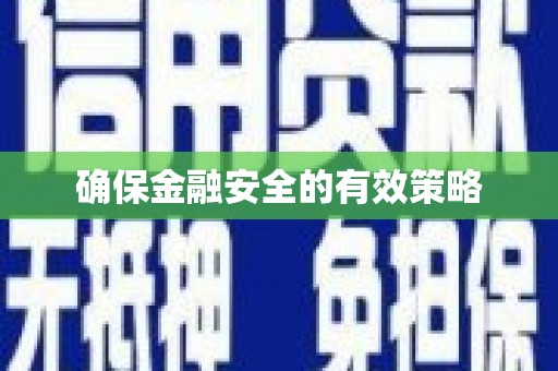 凤城确保金融安全的有效策略